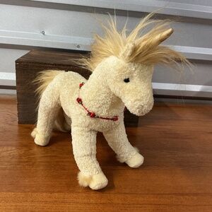 Douglas Cuddle Toys Cream Realistic Holiday Rose Wreath Unicorn Plush